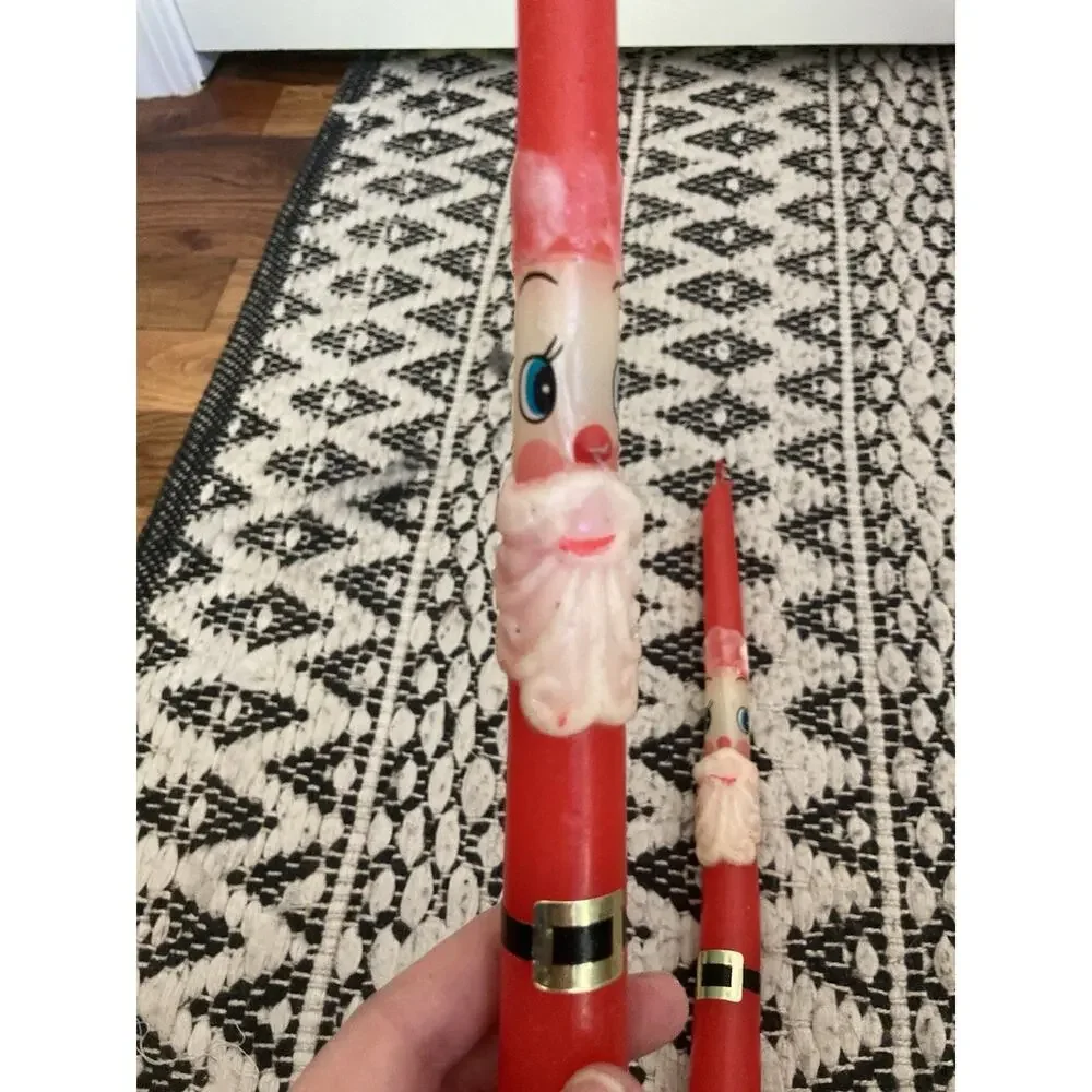 Vintage 19050/1960 Capri Candles Santa Claus Set Of Taper Candle NO. 5824 Japan